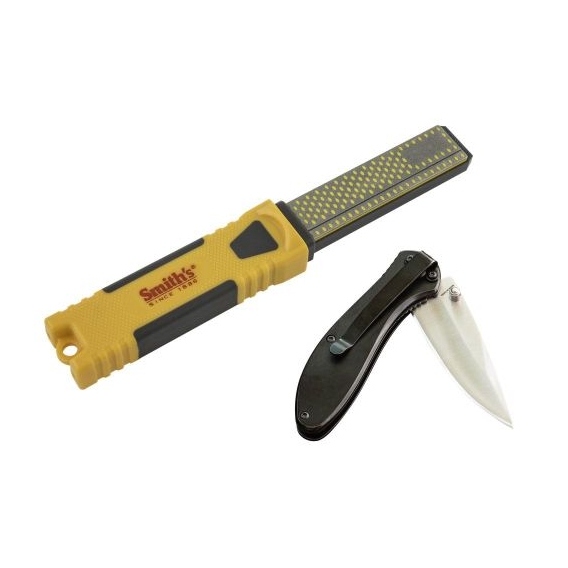 Diamond Combination Sharpener with Bonus Folding Knife